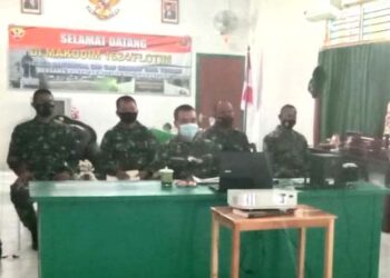 Dandim 1624/Flotim Ikuti Vicon dengan Pangdam IX/Udayana Terkait Siaga Covid-19