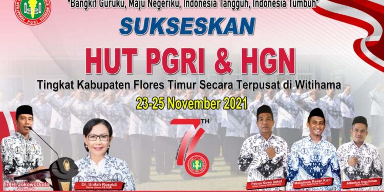 Peringatan HUT PGRI dan HGN 2021 Flores Timur Terpusat di Witihama; Ini Rangkaian Acaranya