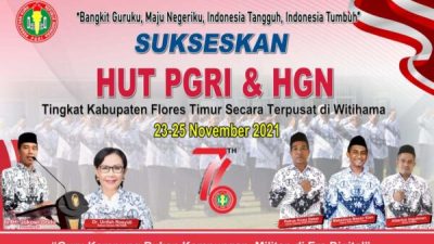 Peringatan HUT PGRI dan HGN 2021 Flores Timur Terpusat di Witihama; Ini Rangkaian Acaranya