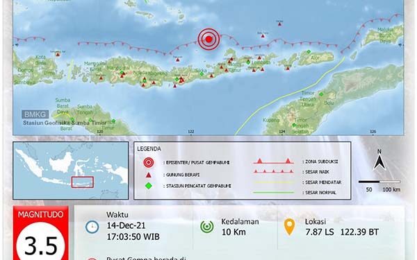 Gempa Susulan Hingga Pukul 18.43 Wita, Tercatat Sebanyak 86 Kali dengan Magnitudo Makin Kecil