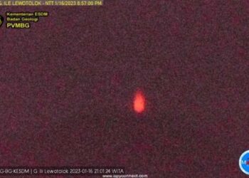 Gunung Ile Lewotolok Kembali Hembuskan Abu Vulkanik Setinggi 1.823 Meter DPL