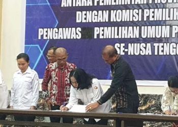 Naskah Perjanjian Hibah Daerah Resmi Ditandatangani, Pemkab Siap Gelontorkan Rp37M Lebih untuk Pilkada Flores Timur 2024