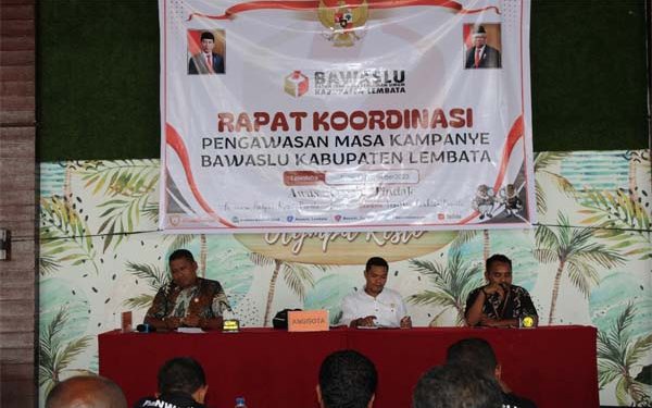 Pengawasan Kampanye, Bawaslu Lembata Rakor Bersama KPU dan Polres Lembata