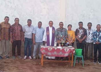 Kakantor Kemenag Flores Timur Letakan Batu Pertama Pembangunan Ruang Kelas Baru SMAK Santa Maria Immculata Adonara