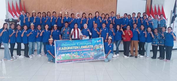 Kontingen PORSENI Guru Paud Lembata Dilepas ke Ende, Ini Pesan Bupati Kanis Tuaq
